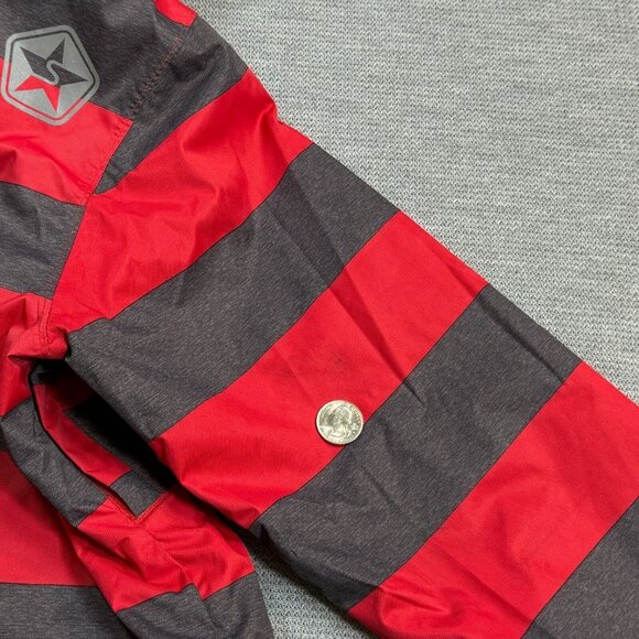 Sessions Terrain Womens Red Gray Stripe Jane Heather Snowboard Coat Recco Size S - Picture 7 of 16